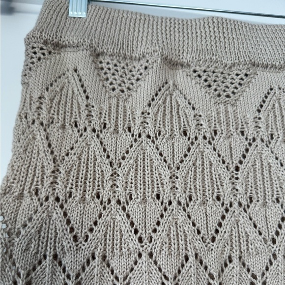Beige Crochet Knit Maxi Skirt - Picture 8 of 10
